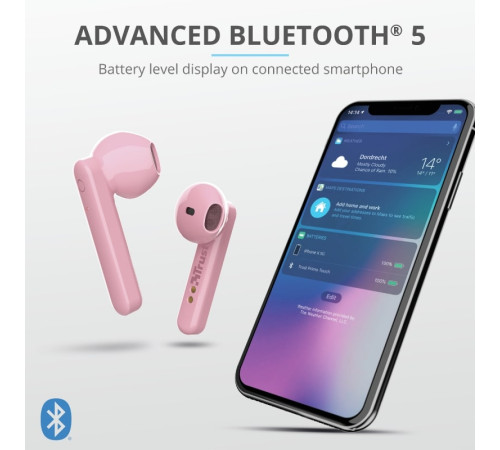 Навушники Trust Primo Touch True Wireless Mic Pink