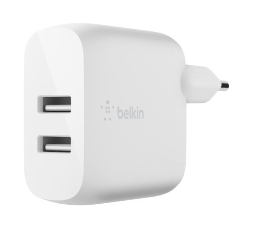 Мережевий ЗП Belkin Home Charger (24W) DUAL USB 2.4A White