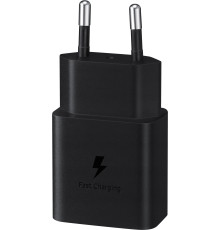 Мережевий зарядний пристрій Samsung 15W Power Adapter (w C to C Cable) Black