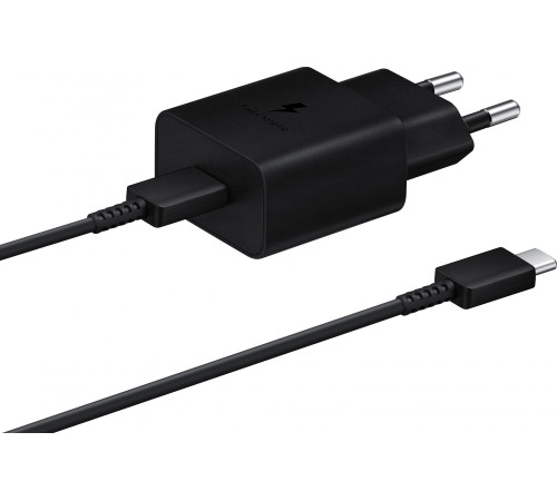 Мережевий зарядний пристрій Samsung 15W Power Adapter (w C to C Cable) Black