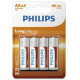 Батарейка Philips AA bat Carbon-Zinc 4шт LongLife (R6L4B/10)