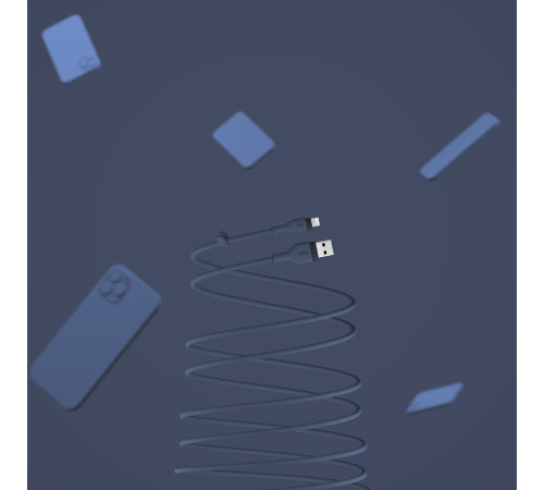 Кабель Belkin USB-A - Lightning силіконовий, з кліпсою, 1м, синій