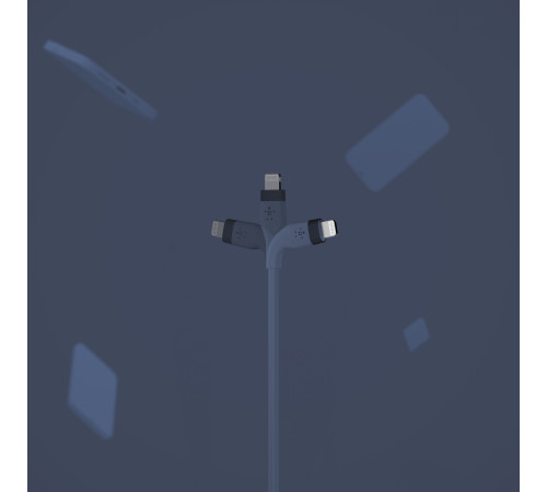 Кабель Belkin USB-A - Lightning силіконовий, з кліпсою, 1м, синій