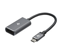 Адаптер 2Е Type-C - DisplayPort, Alluminum, 0.2m