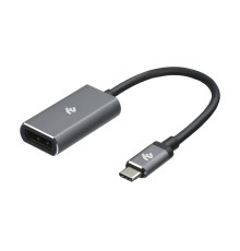 Адаптер 2Е Type-C - DisplayPort, Alluminum, 0.2m