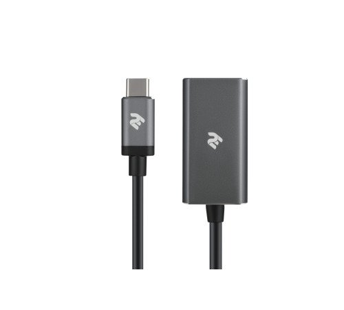 Адаптер 2Е Type-C - DisplayPort, Alluminum, 0.2m