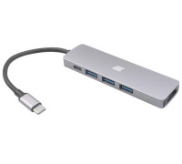 Адаптер 2Е USB-C Slim Aluminum Multi-Port 5in1