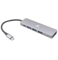 Адаптер 2Е USB-C Slim Aluminum Multi-Port 5in1