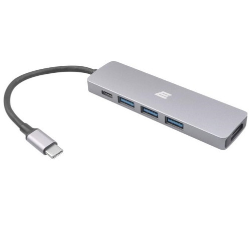 Адаптер 2Е USB-C Slim Aluminum Multi-Port 5in1