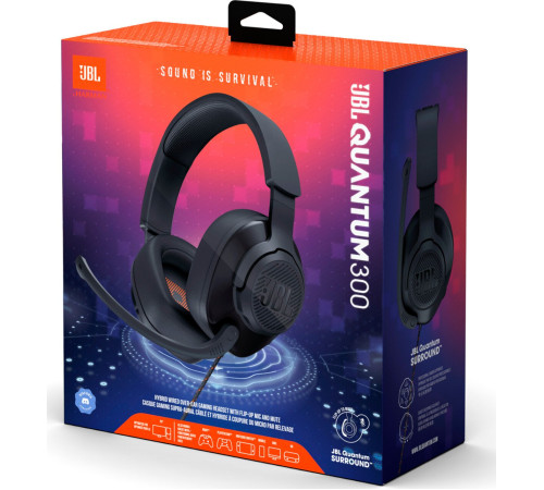 Игровая гарнитура JBL Quantum 300 Black (JBLQUANTUM300BLK)
