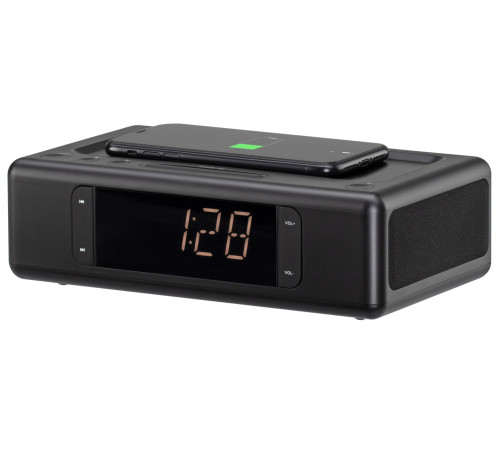 Мультимедійна акустика 2E SmartClock Wireless Charging Black (2E-AS01QIBK) (2E-AS01QIBK)